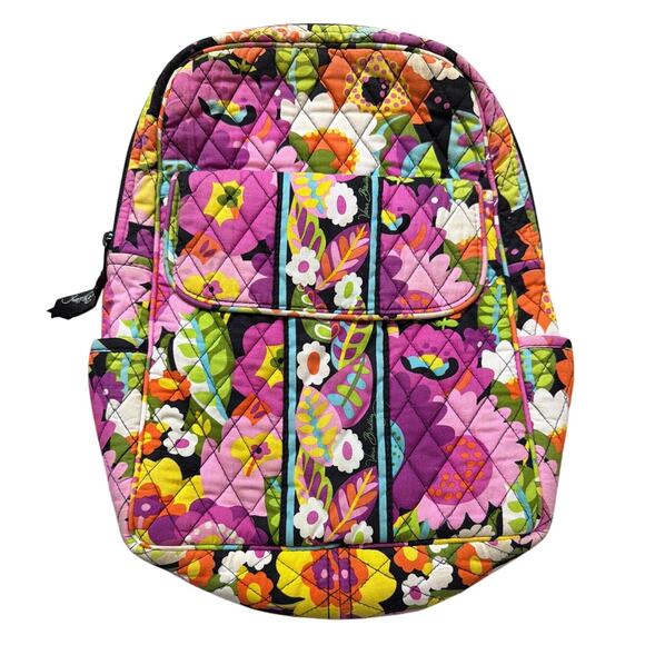 Vera Bradley Small Backpack Purse Va Va Bloom Floral Retired Pattern Flowers - Picture 1 of 5